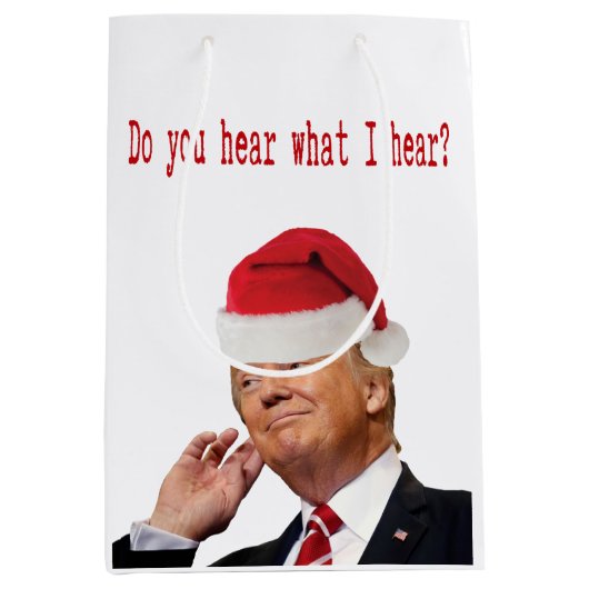 Trump Kerstmis: Hoor je wat ik hoor? Medium Cadeauzakje (Voorkant)