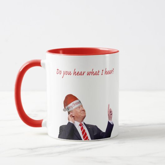 Trump Kerstmis: Hoor je wat ik hoor? Mok (Links)