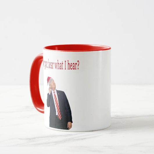 Trump Kerstmis: Hoor je wat ik hoor? Mok (Voorkant links)