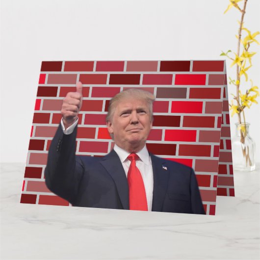 Trump Kerstmis Kaart (Gele Bloem)