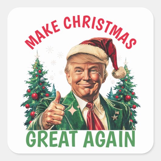 Trump Kerstmis, maak Kerstmis weer geweldig Vierkante Sticker (Voorkant)