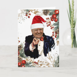 Trump Kerstmis Poinsettia's & Bessen Kaart
