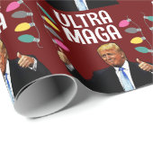 TRUMP KERSTMIS ULTRA MAGA INPAKPAPIER (Rol Hoek)