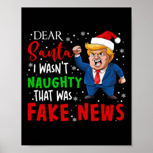 Trump Kerstpyjama Beste Kerstman Fake Nieuws Grapp Poster