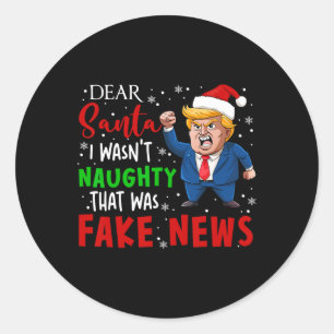 Trump Kerstpyjama Beste Kerstman Fake Nieuws Grapp Ronde Sticker