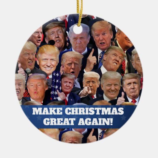 Trump-kerstversiering Keramisch Ornament (Voorkant)