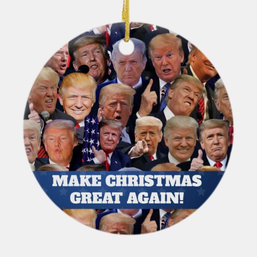 Trump-kerstversiering Keramisch Ornament (Achterkant)
