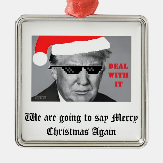Trump-kerstversiering Metalen Ornament (Voorkant)