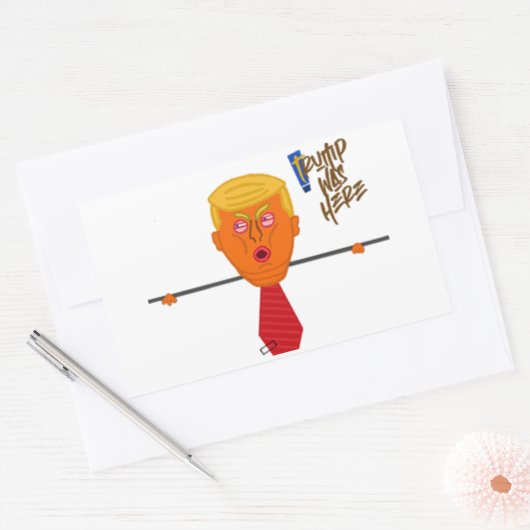 Trump Kilroy Dark Rechthoekige Sticker (Envelop)