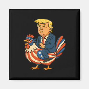 Trump Kippen Jockey Satire - Grappige Politieke Hu Magneet