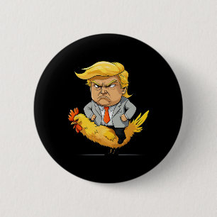 Trump Kippen Jockey Satire - Grappige Politieke Hu Ronde Button 5,7 Cm