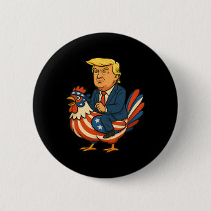 Trump Kippenjockey Satire - Grappige Politieke Hum Ronde Button 5,7 Cm