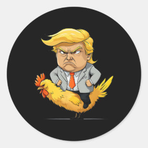 Trump Kippenjockey Satire - Grappige Politieke Hum Ronde Sticker