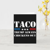 Trump kipt altijd taco-handel uit grappige meme 7 kaart (Gele Bloem)