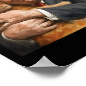 Trump knuffelt een Oranje kat 2024 Poster (Hoek)