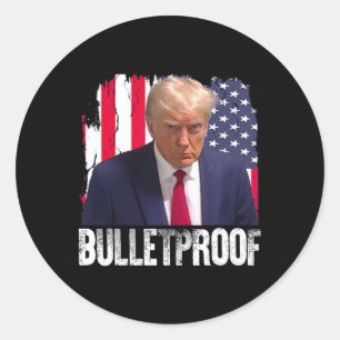 Trump Kogelvrij Amerikaanse Vlag Republikeinse Voo Ronde Sticker