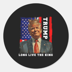 Trump Koning President Lang leve de Koning Trump Ronde Sticker