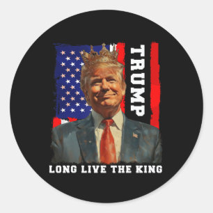 Trump Koning President Lang leve de Koning Trump Ronde Sticker