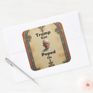 Trump kreeg sticker gepopt