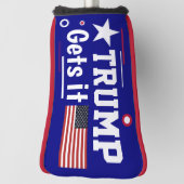 Trump krijgt het! blauw! golfheadcover (Draai 90)