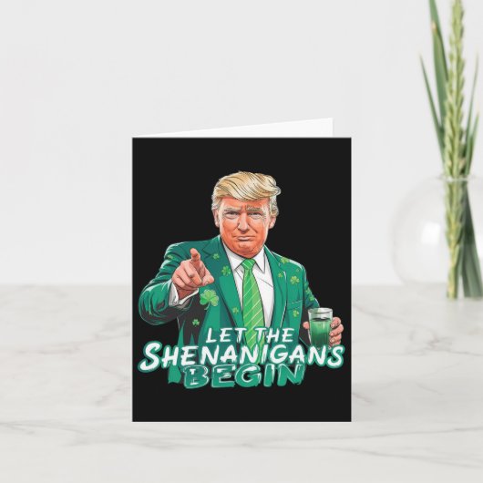 Trump Laat De Schelmenstreken Beginnen St Patrick' Kaart (Voorkant)