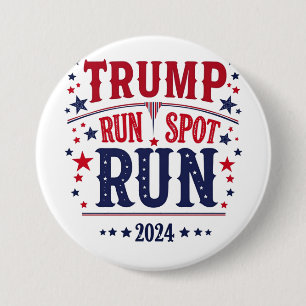 Trump Laat Vlek Laat Lopen Grappig Verkiezingsdeba Ronde Button 7,6 Cm
