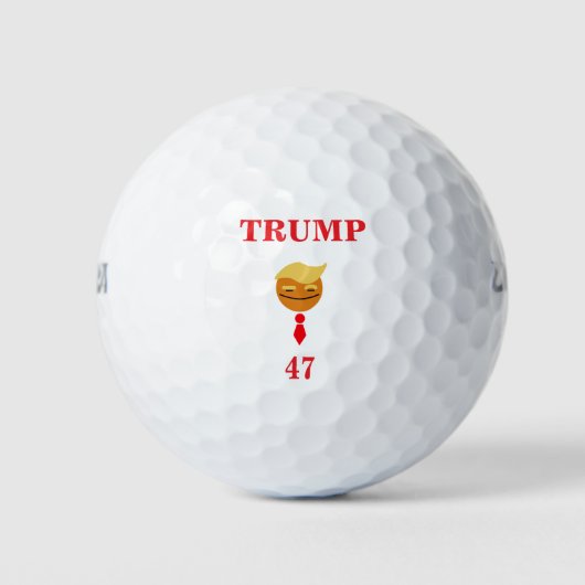 Trump lacht gezicht met Stropdas, 47 Golfballen (Voorkant)
