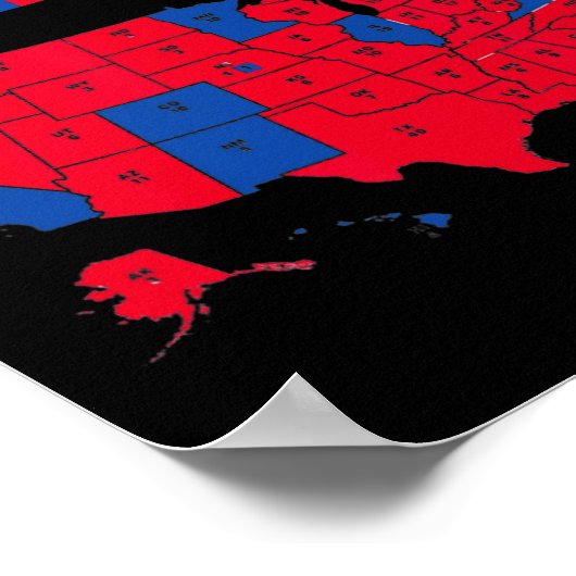 Trump Landslide 2024 Electoral Map 312 Winnende ka Poster (Hoek)