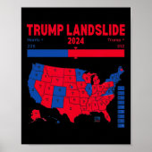 Trump Landslide 2024 Electoral Map 312 Winnende ka Poster (Voorkant)