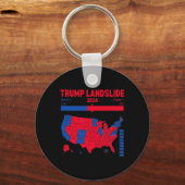 Trump Landslide 2024 Electoral Map 312 Winnende ka Sleutelhanger (Voorkant)