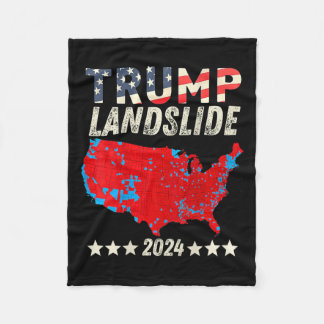 Trump Landslide 2024 Verkiezingskaart Trump Winnaa Fleece Deken
