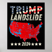 Trump Landslide 2024 Verkiezingskaart Trump Winnaa Poster (Voorkant)