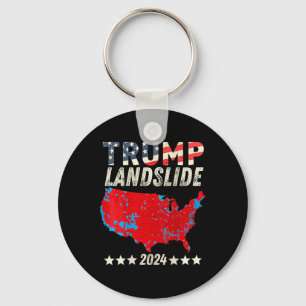 Trump Landslide 2024 Verkiezingskaart Trump Winnaa Sleutelhanger