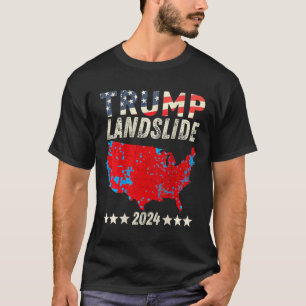 Trump Landslide 2024 Verkiezingskaart Trump Winnaa T-shirt
