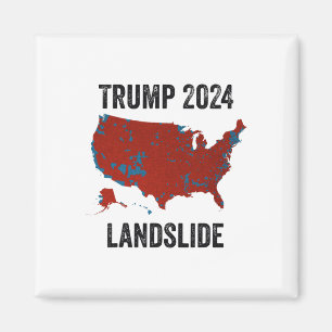 Trump Landslide Verkiezingskaart 2024 Funny Pro Tr Magneet