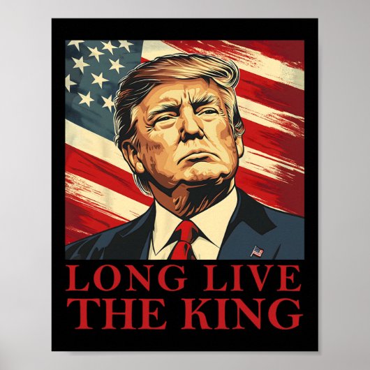 Trump Lang leve de koning Amerikaans patriottisch Poster (Voorkant)