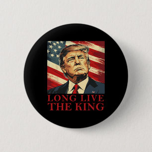 Trump Lang leve de koning Amerikaans patriottisch Ronde Button 5,7 Cm