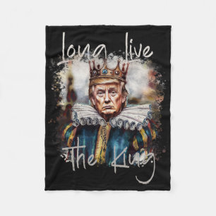 Trump Lang leve de Koning Grappige Trump Waterverf Fleece Deken