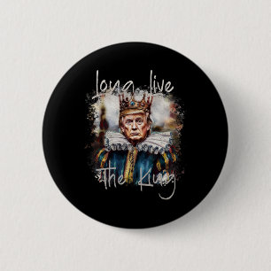 Trump Lang leve de Koning Grappige Trump Waterverf Ronde Button 5,7 Cm