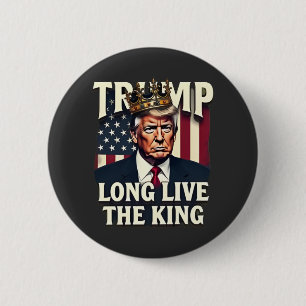 Trump Lang leve de Koning Pro Trump Patriottisch  Ronde Button 5,7 Cm
