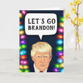 TRUMP LATEN WE BRANDON GAAN! Kerstkaarten Kaart (Gele Bloem)