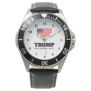 Trump lederen bandhorloge Keep America Great Horloge