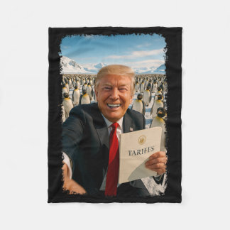 Trump legt tarief op pinguïn op Ironic Politics M Fleece Deken