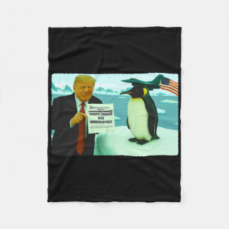 Trump legt tarief op pinguïn op Ironic Politics M Fleece Deken