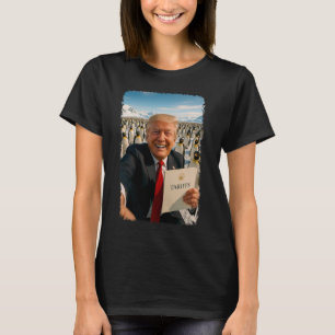 Trump legt tarief op pinguïn op - ironische politi t-shirt