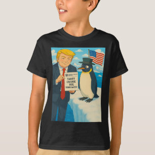 Trump legt tarieven op aan pinguïn anime politiek t-shirt