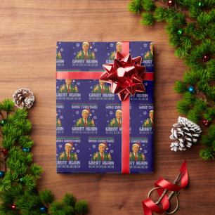 Trump Lelijke Kersttrui Maak Kerstmis Groot Opnieu Cadeaupapier