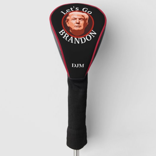 Trump Let's Go Brandon Monogram Black Golfheadcover (Voorkant)