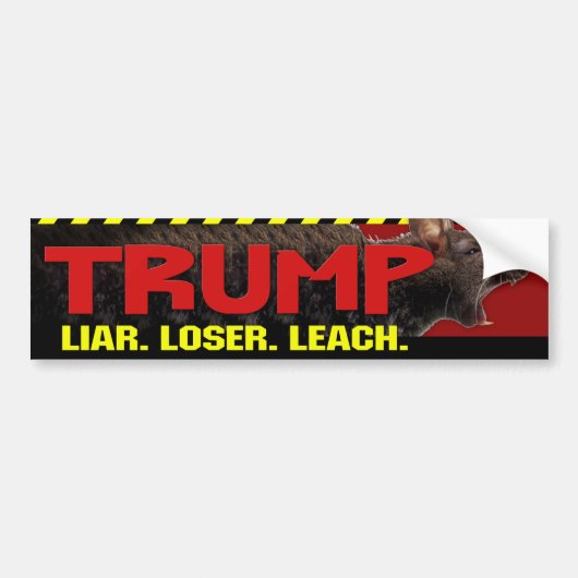 Trump - leugenaar, verliezer, perzik Bumpersticker (Voorkant)