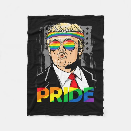 Trump LGBT Gay Pride Maand Lesbische Biual Transge Fleece Deken (Voorkant)